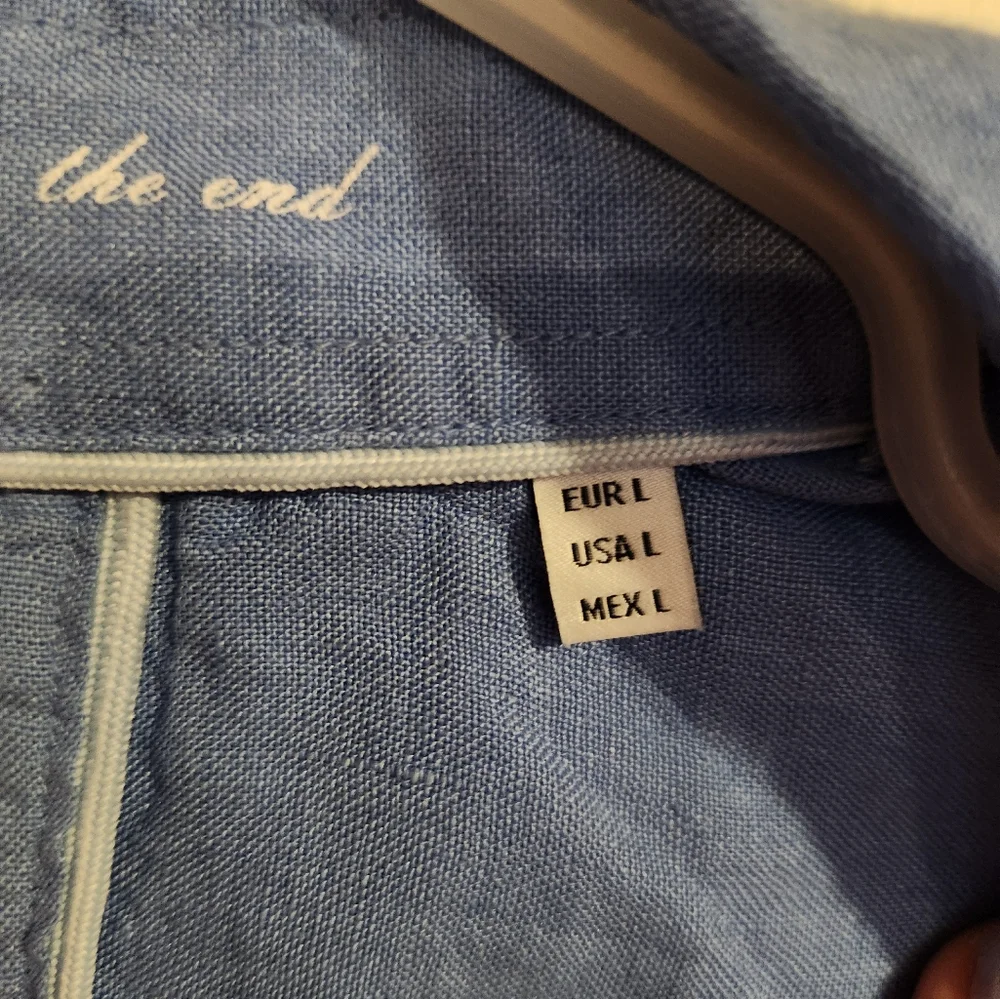Men's linen shirt, size L - Picture 3 of 5